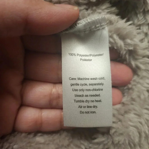 Daydream By Berkshire Homes Hooded Teddy Robe Gray Long Sleeve Size Large/XL - Picture 4 of 9